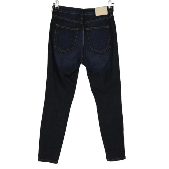 Everlane The High Rise Skinny Ankle Jeans Dark Wash Slim Denim - Picture 2 of 5